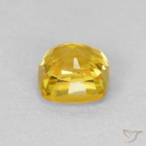 Saphir Doré jaunâtre naturelle Coussin, 0.54 ct, VVS-VS