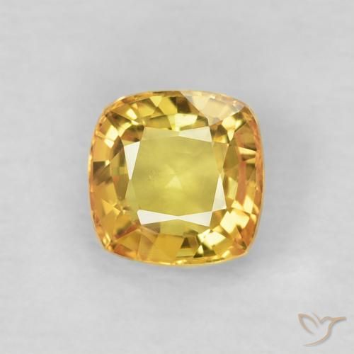 0.60ct Naturel Jaune moyen Saphir, Coussin, VVS-VS