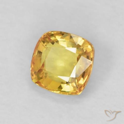 Saphir Jaune moyen naturelle Coussin, 0.60 ct, VVS-VS