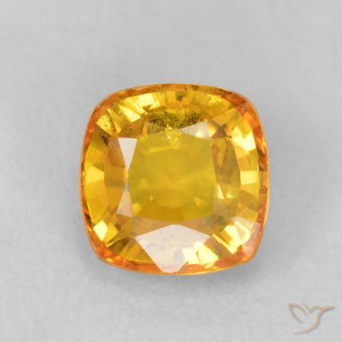 0.68ct Naturel Orange moyen Saphir, Coussin, VS-SI
