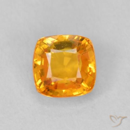 0.52ct Naturel Orange-or Saphir, Coussin, VVS-VS