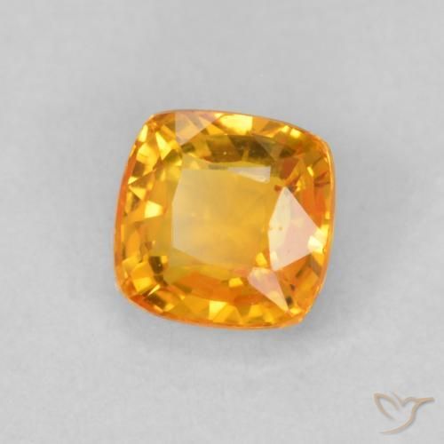 Saphir Orange-or naturelle Coussin, 0.52 ct, VVS-VS