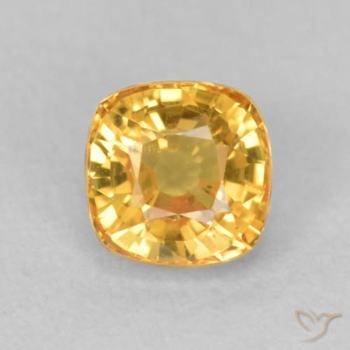 0.63ct Naturel Doré vif Saphir, Coussin, VS