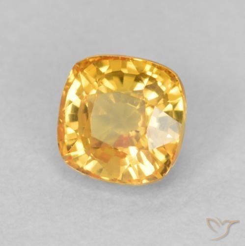 Saphir Doré vif naturelle Coussin, 0.63 ct, VS