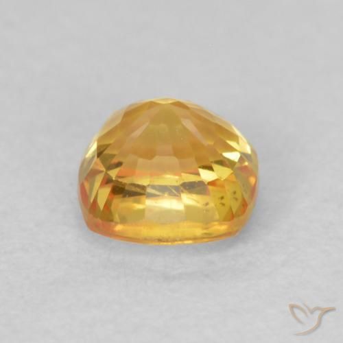 Saphir Doré vif naturelle Coussin, 0.63 ct, VS