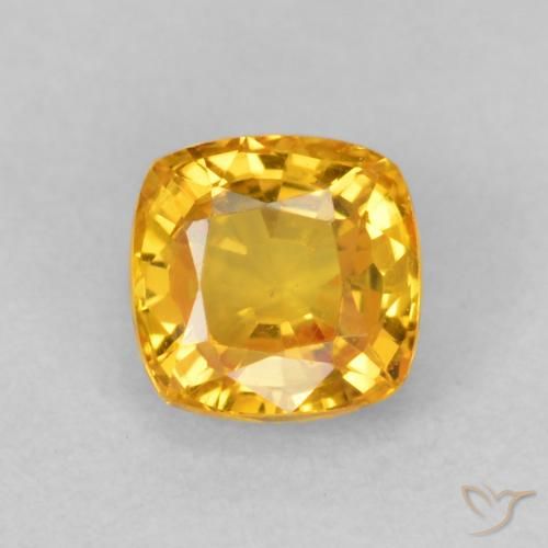 0.60ct Naturel Orange moyen Saphir, Coussin, VVS-VS