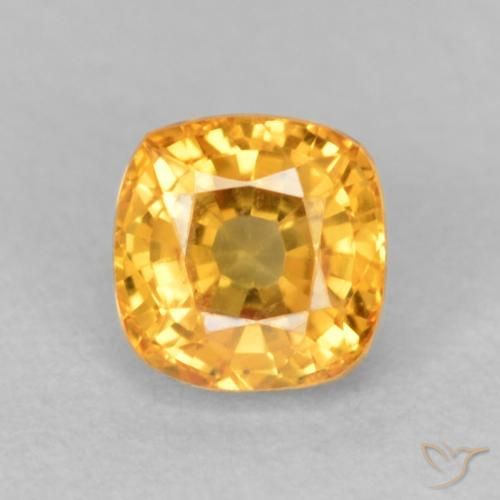 0.73ct Naturel Orange moyen Saphir, Coussin, VVS-VS