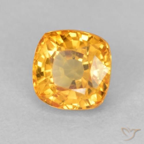 Saphir Orange moyen naturelle Coussin, 0.73 ct, VVS-VS
