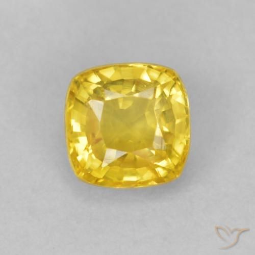 0.50ct Naturel Jaune moyen Saphir, Coussin, VVS-VS