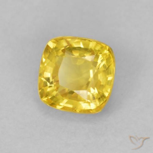 Saphir Jaune moyen naturelle Coussin, 0.50 ct, VVS-VS