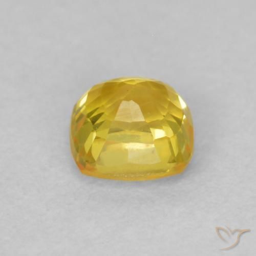 Saphir Jaune moyen naturelle Coussin, 0.50 ct, VVS-VS