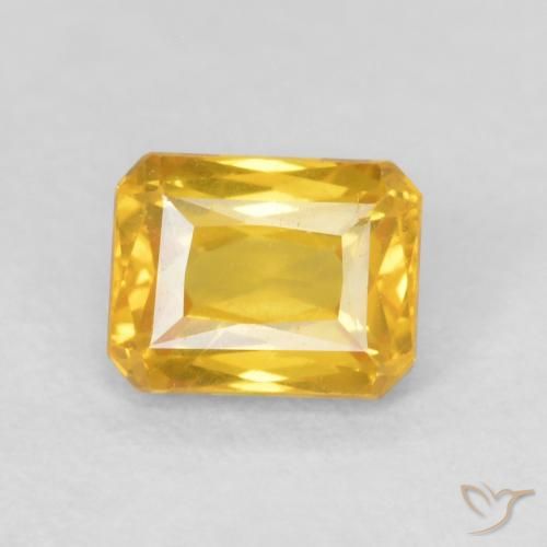 0.72ct Naturel Doré Saphir, Taille émeraude, VVS-VS