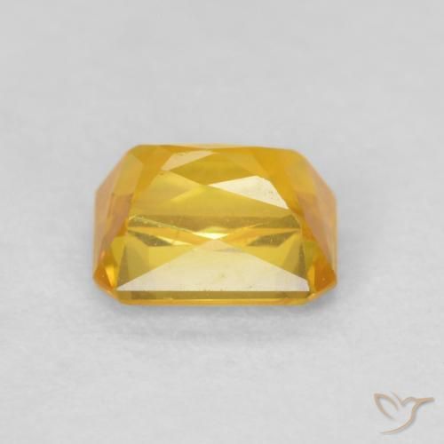 Saphir Doré naturelle Octogone / coupe Émeraude, 0.72 ct, VVS-VS