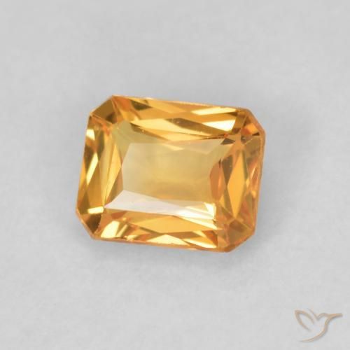 Saphir Or orange foncé naturelle Octogone / coupe Émeraude, 0.48 ct, VVS-VS