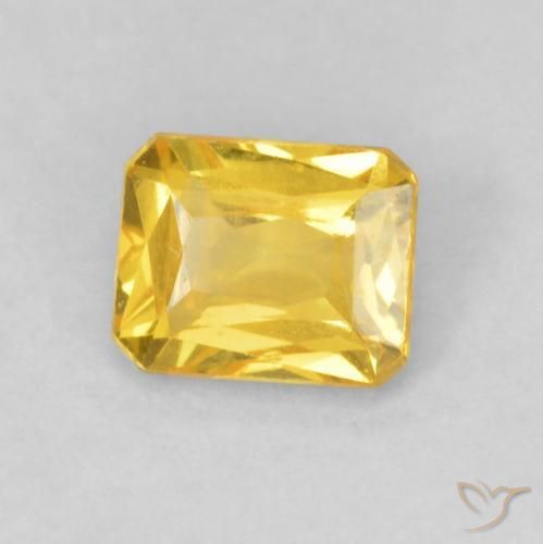 Saphir Doré naturelle Octogone / coupe Émeraude, 0.58 ct, VVS-VS