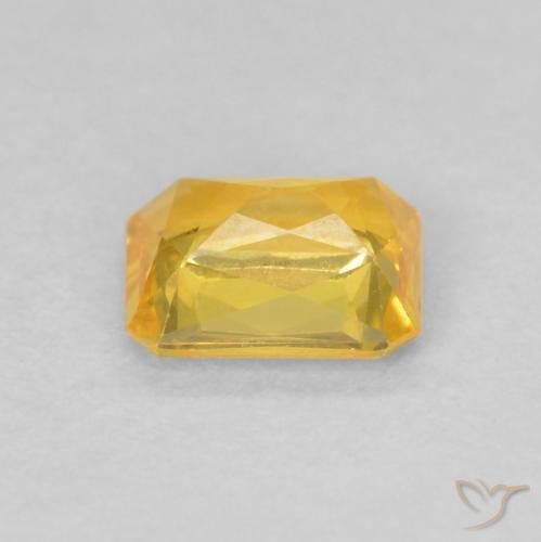 Saphir Doré naturelle Octogone / coupe Émeraude, 0.58 ct, VVS-VS