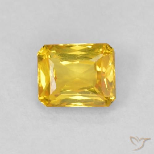 0.48ct Naturel Orange doré Saphir, Taille émeraude, VVS-VS