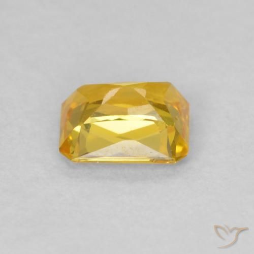 Saphir Orange doré naturelle Octogone / coupe Émeraude, 0.48 ct, VVS-VS