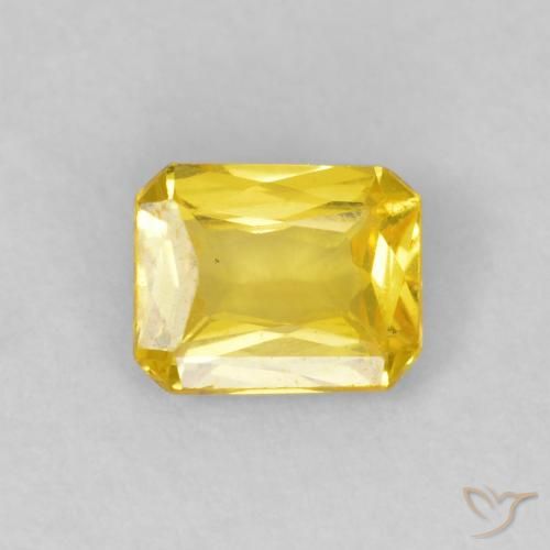 0.46ct Naturel Jaune miel léger Saphir, Taille émeraude, VVS-VS