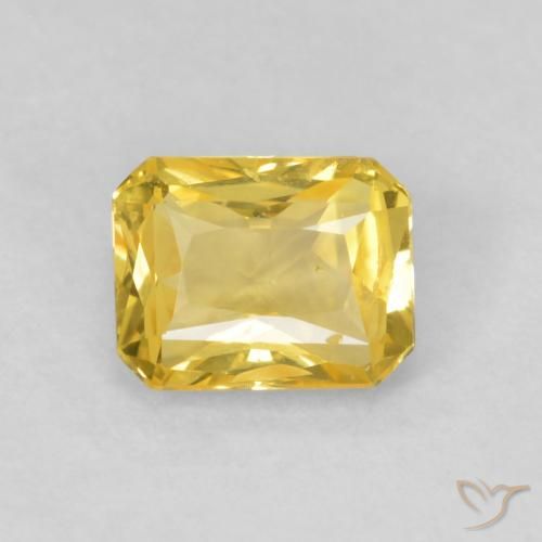 0.51ct Naturel Jaune foncé Saphir, Taille émeraude, VVS-VS