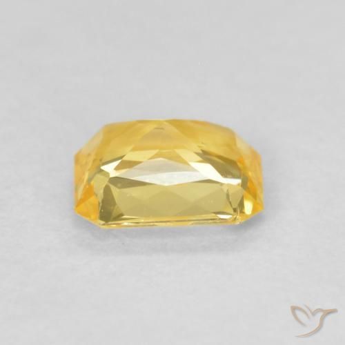 Saphir Jaune foncé naturelle Octogone / coupe Émeraude, 0.51 ct, VVS-VS