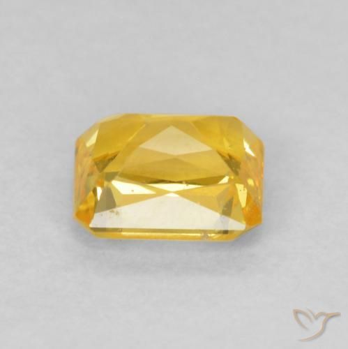 Saphir Jaune foncé naturelle Octogone / coupe Émeraude, 0.71 ct, VVS-VS