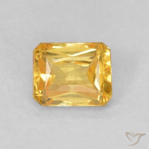 0.59ct Naturel Orange doré profond Saphir, Taille émeraude, VVS-VS
