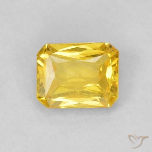 0.49ct Naturel Jaune miel Saphir, Taille émeraude, VVS-VS