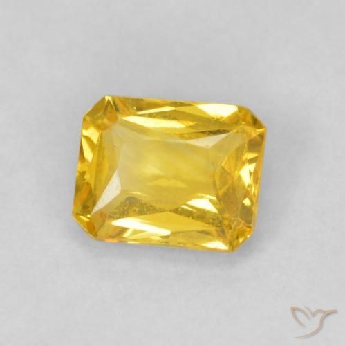 Saphir Jaune miel naturelle Octogone / coupe Émeraude, 0.49 ct, VVS-VS