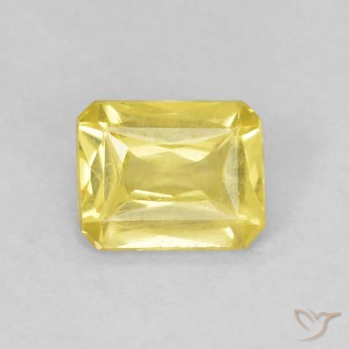 0.47ct Naturel Jaune terreux Saphir, Taille émeraude, VVS-VS