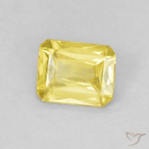 Saphir Jaune terreux naturelle Octogone / coupe Émeraude, 0.47 ct, VVS-VS