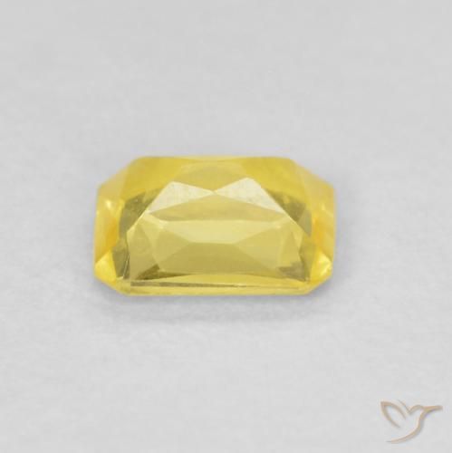 Saphir Jaune terreux naturelle Octogone / coupe Émeraude, 0.47 ct, VVS-VS