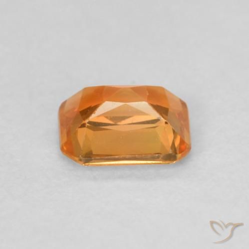 Saphir Orange moyen naturelle Octogone / coupe Émeraude, 0.51 ct, VVS-VS