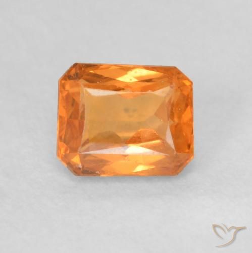 0.72ct Naturel Orange vif Saphir, Taille émeraude, VVS-VS