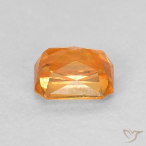 Saphir Orange vif naturelle Octogone / coupe Émeraude, 0.72 ct, VVS-VS