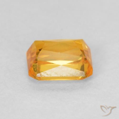 Saphir Doré-orange foncé naturelle Octogone / coupe Émeraude, 0.66 ct, VS