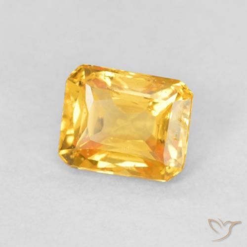 Saphir Or orange foncé naturelle Octogone / coupe Émeraude, 0.53 ct, VS