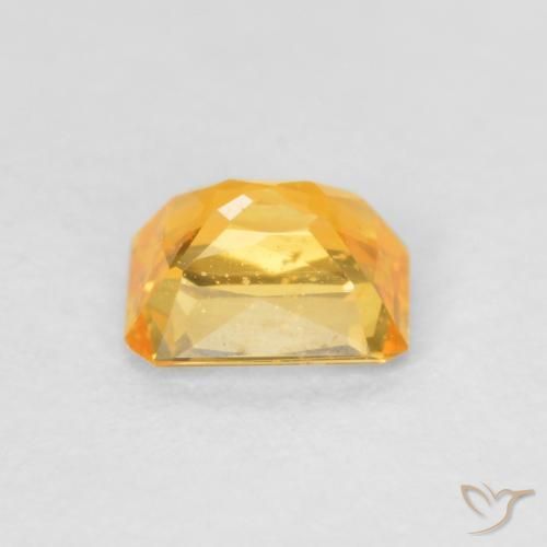 Saphir Or orange foncé naturelle Octogone / coupe Émeraude, 0.53 ct, VS