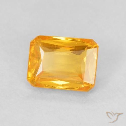 Saphir Orange-or naturelle Octogone / coupe Émeraude, 0.68 ct, VS