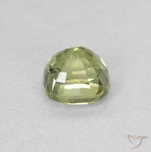 Saphir Vert clair naturelle Coussin, 0.55 ct, VS