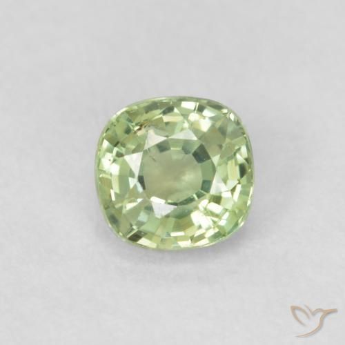 0.46ct Naturel Vert très clair Saphir, Coussin, VS