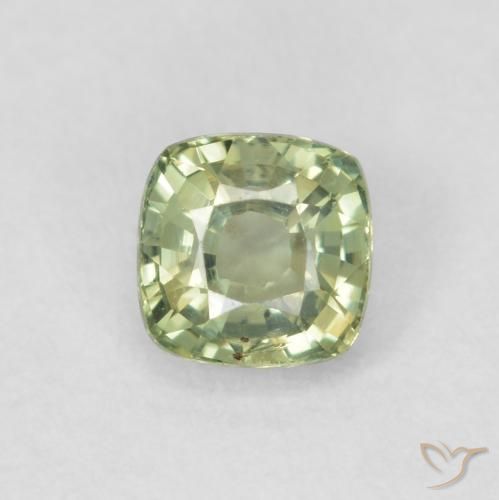 0.57ct Naturel Vert très clair Saphir, Coussin, VS
