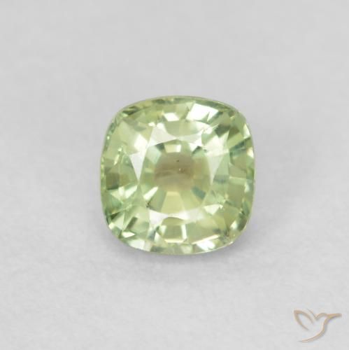 0.50ct Naturel Vert jaune léger Saphir, Coussin, VS