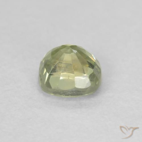 Saphir Vert jaune léger naturelle Coussin, 0.50 ct, VS