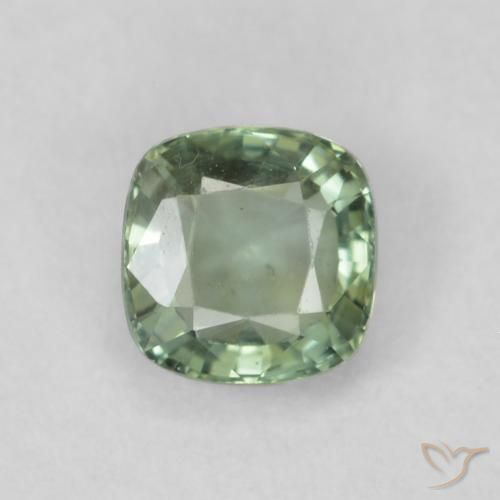 0.69ct Naturel Vert sauge léger Saphir, Coussin, VS