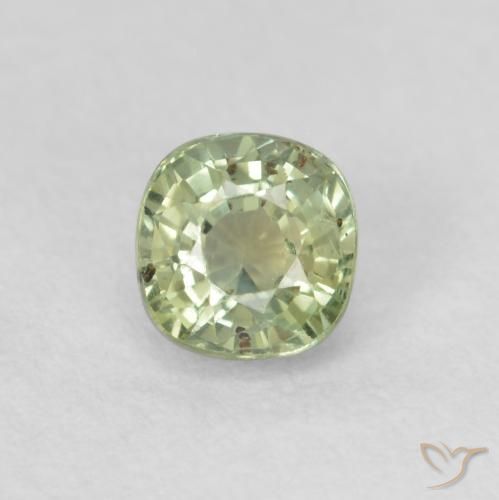 0.55ct Naturel Vert sauge très clair Saphir, Coussin, VS