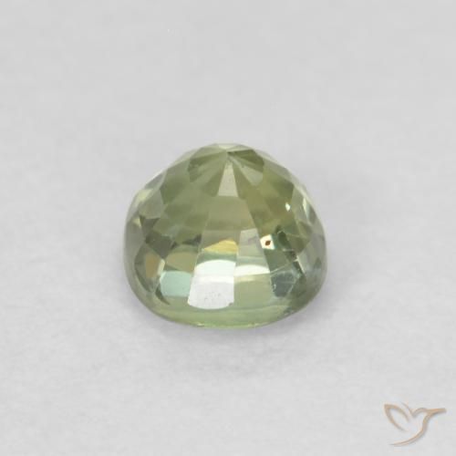 Saphir Vert sauge très clair naturelle Coussin, 0.55 ct, VS