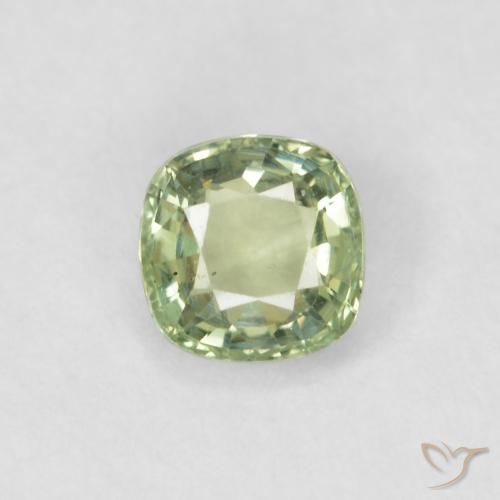 0.43ct Naturel Vert sauge très clair Saphir, Coussin, VS