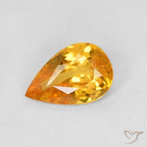 0.40ct Naturel Orange-or Saphir, En forme de poire, VS