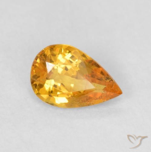 Saphir Orange-or naturelle En forme de poire, 0.40 ct, VS